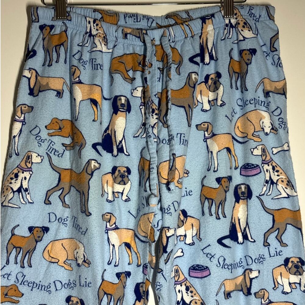 Pajamagram Pajamas 2-Piece Set Dog Tired Print Sz L Flannel Button-Front Sz L - Picture 10 of 15
